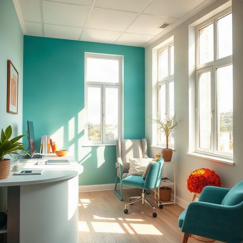 Vividdriver interior with teal accents and natural coastal light
