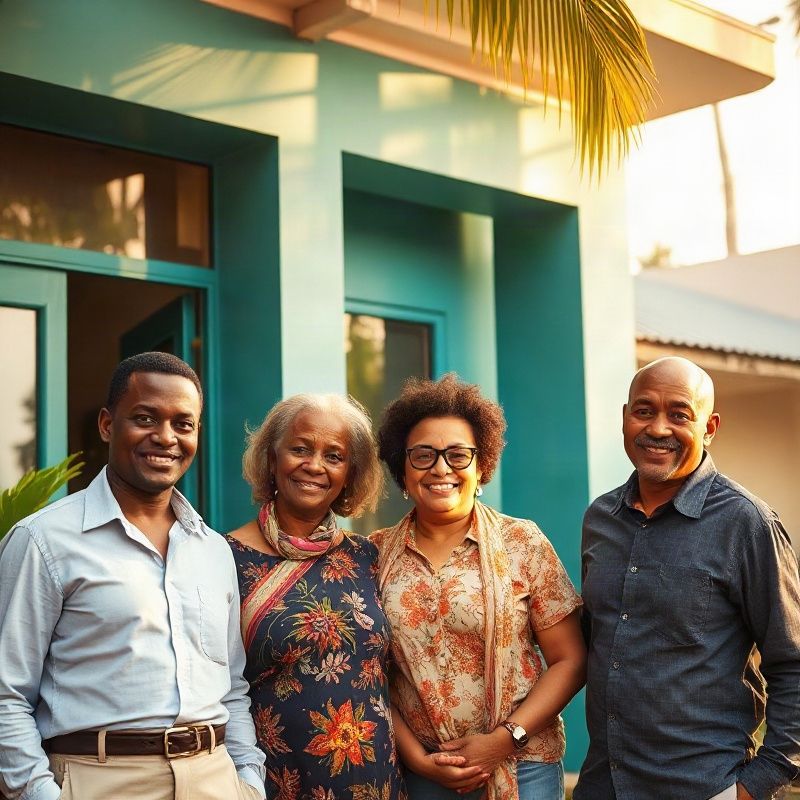 Vividdriver family team of four outside their Mombasa office